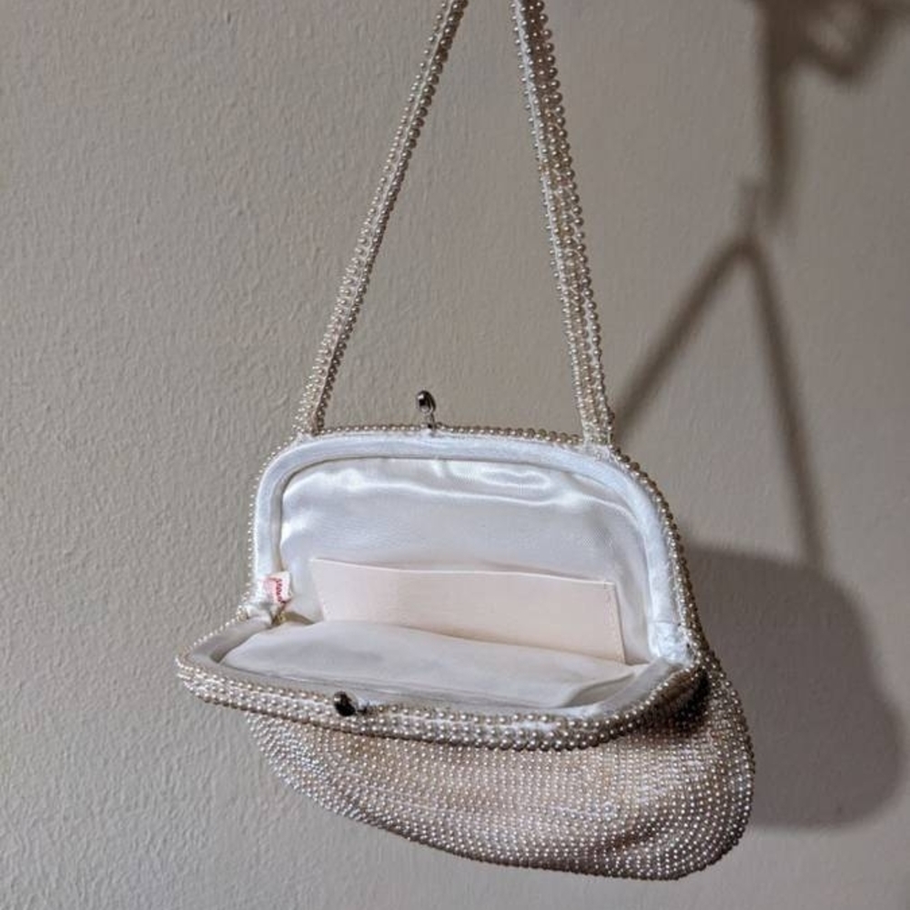 Elegant Pearl-Embellished Evening Bag